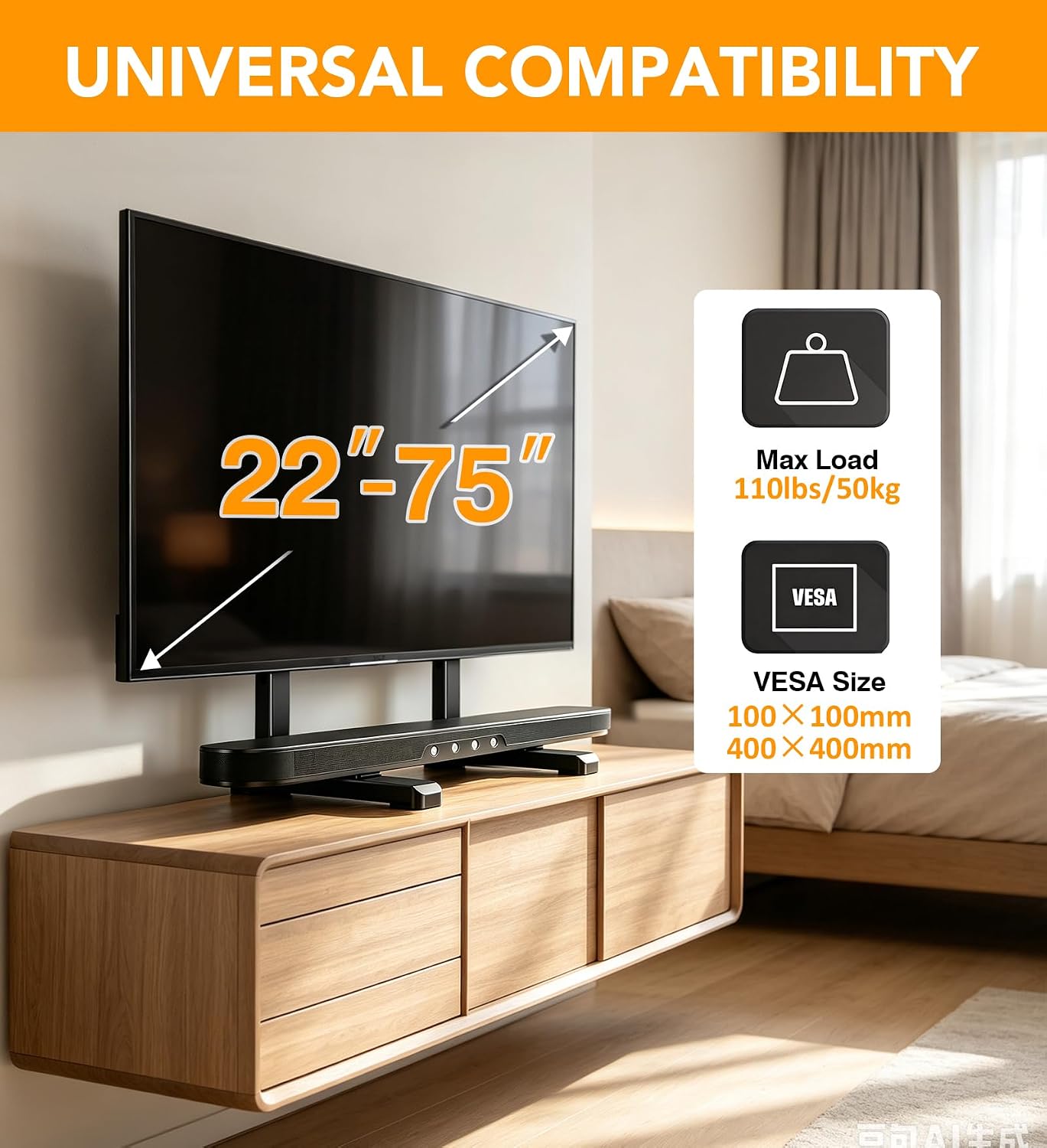 Universal Replacement TV Legs for 22-75 Inch TVs