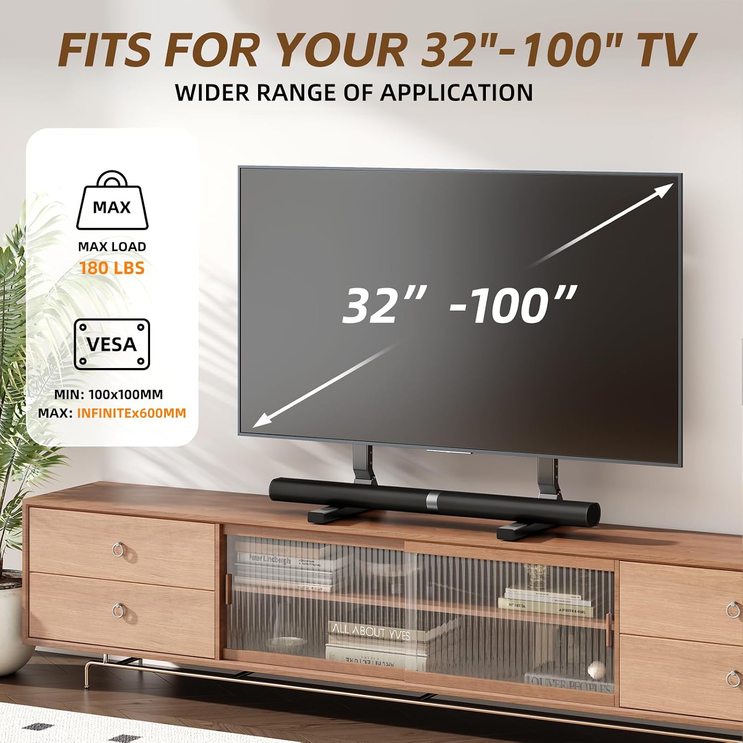 Universal TV Legs 37–100", 180 lbs