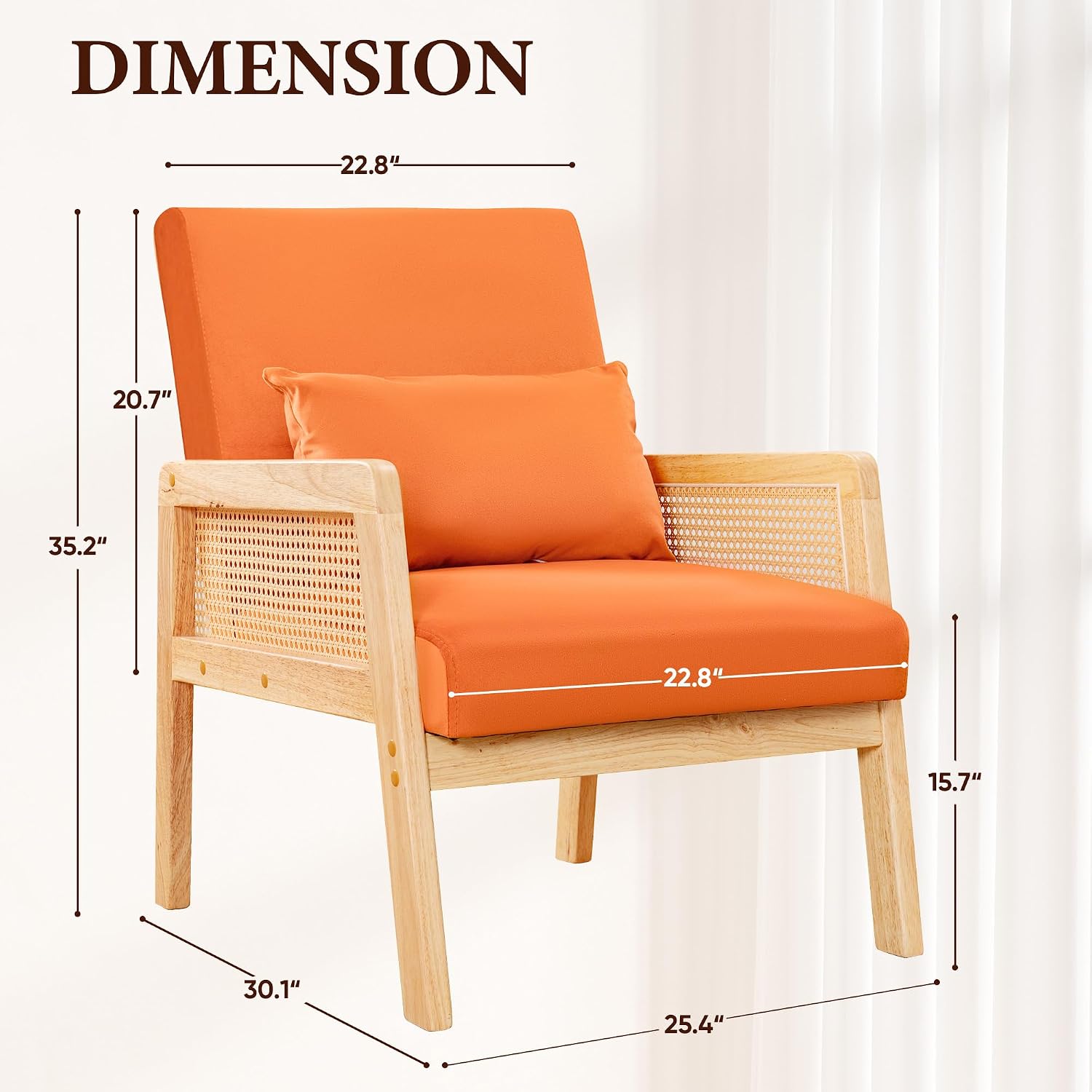 Mid Century Rattan Accent Chair