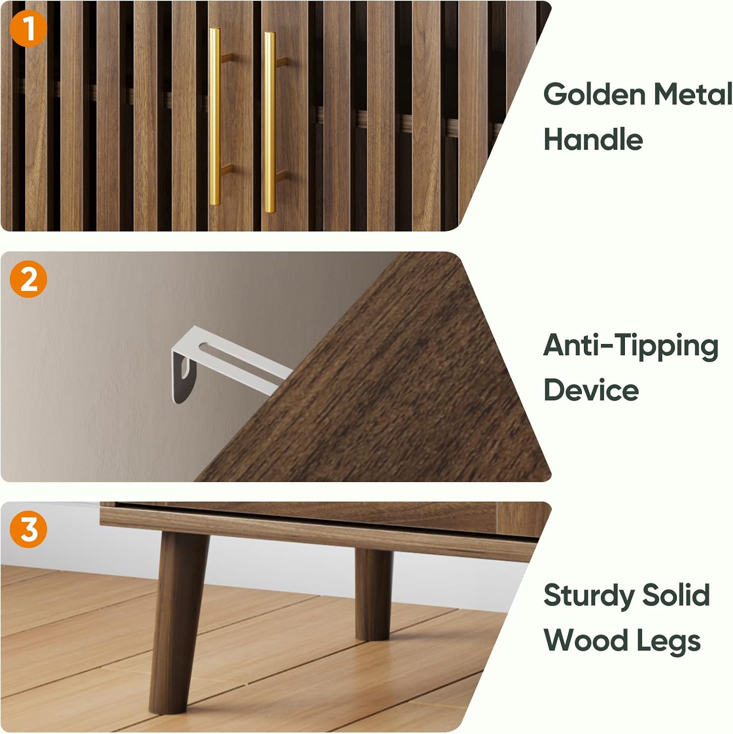 Walnut Slatted Sideboard