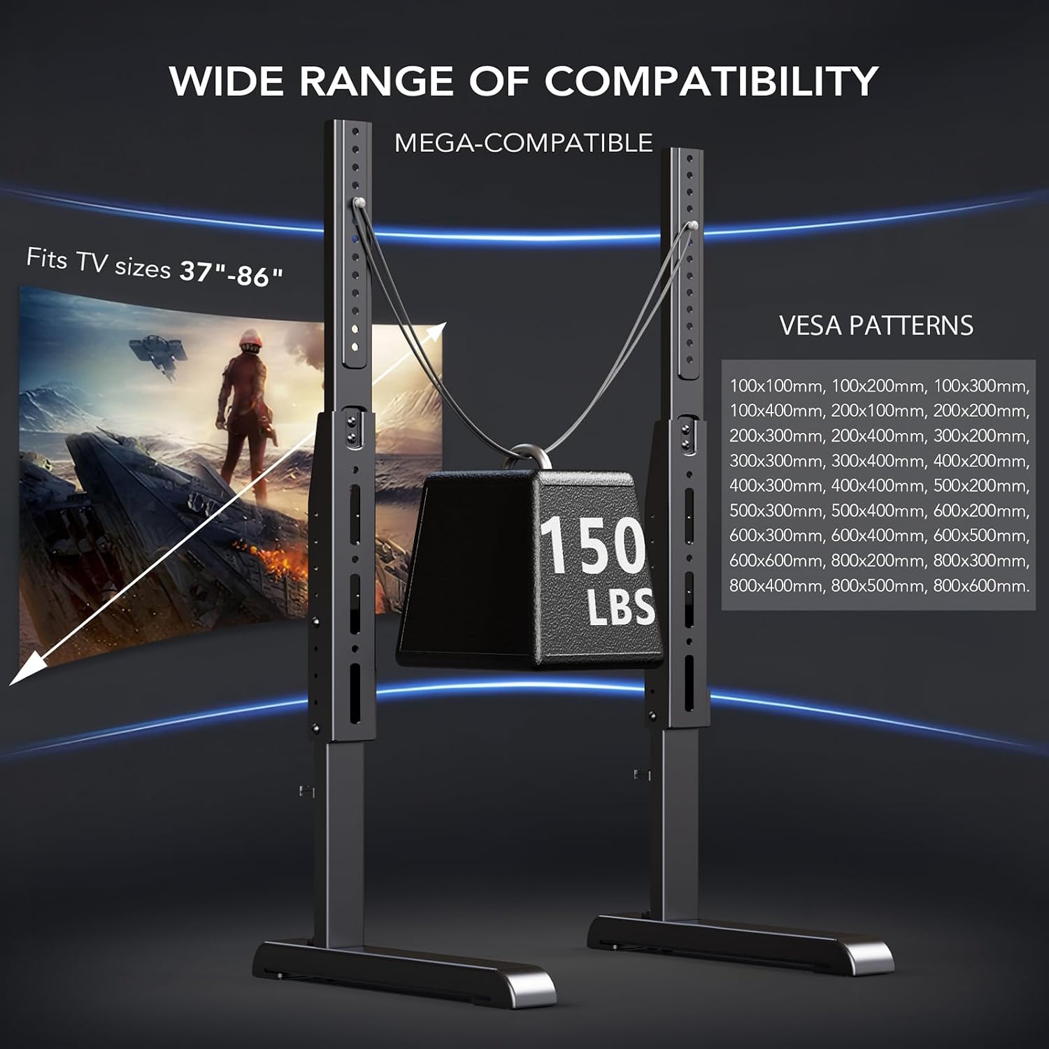 TV Stand 37-86", 150 lbs