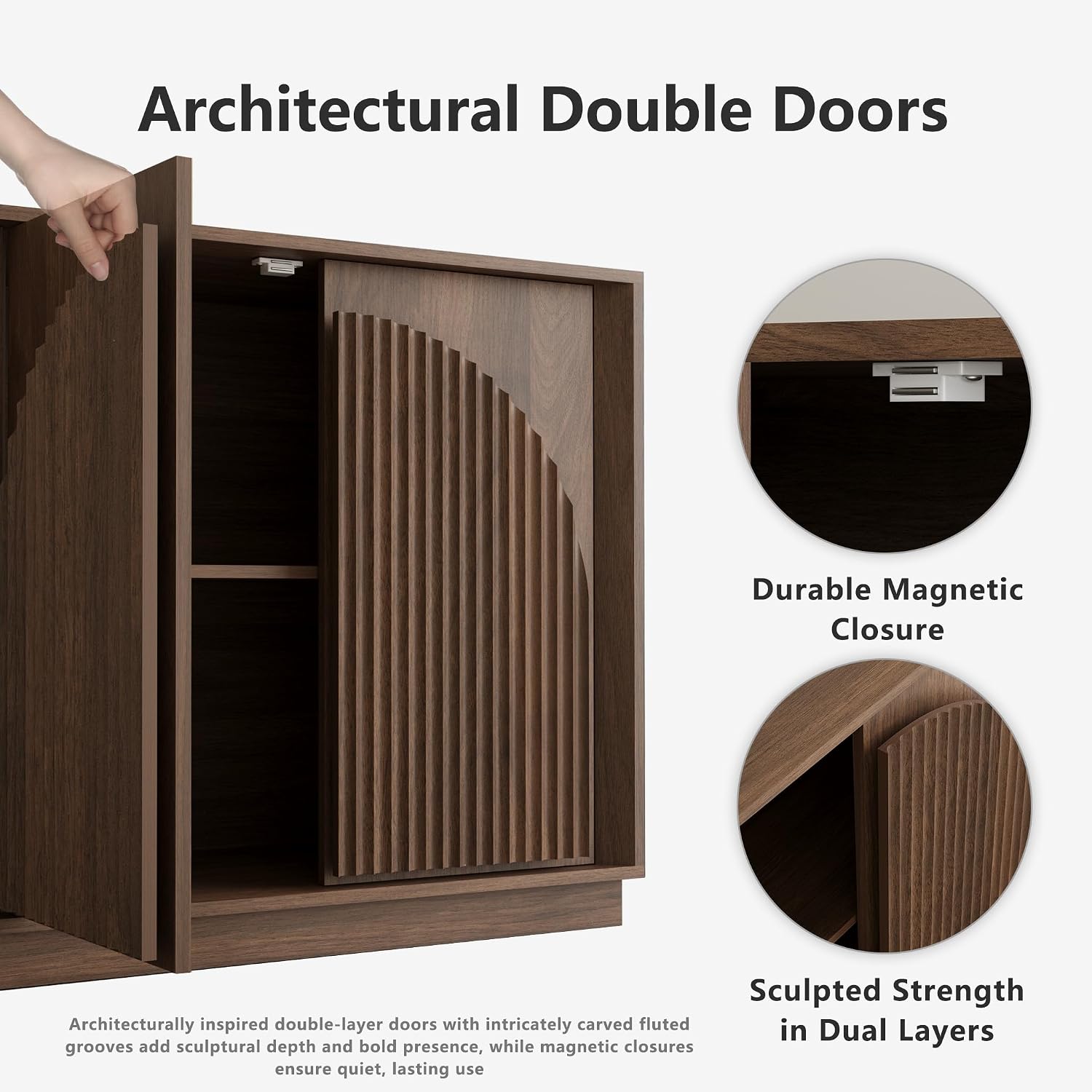 65" Walnut Modular Sideboard