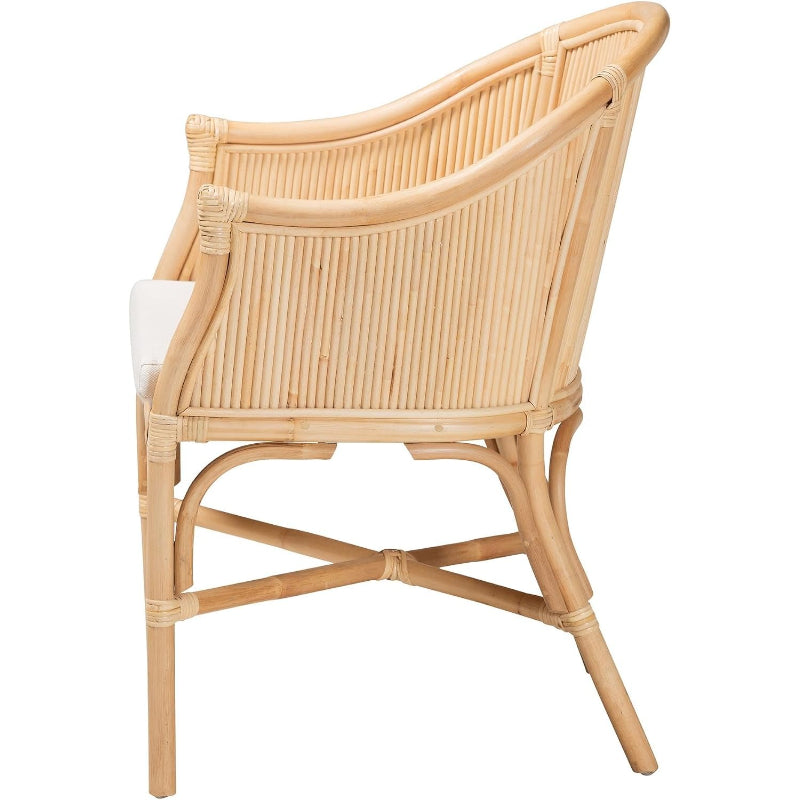 Rattan Barrel Chair with Cushion