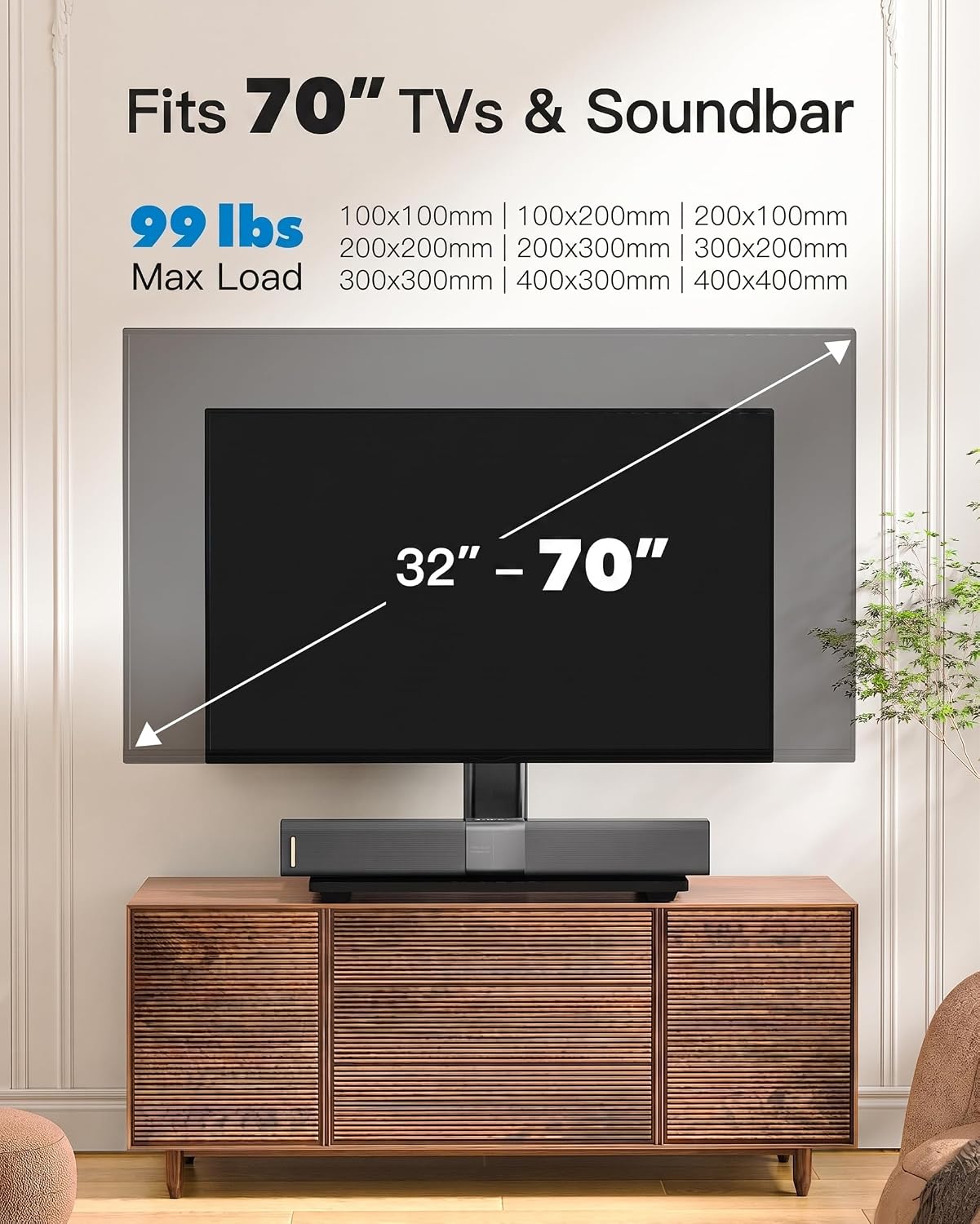 Universal TV Legs 32-70", 99lbs