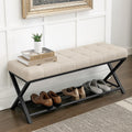 44.5" Linen Storage Bench with Shelf