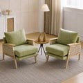 Boho Rattan Accent Chairs Set of 2, Sage Green