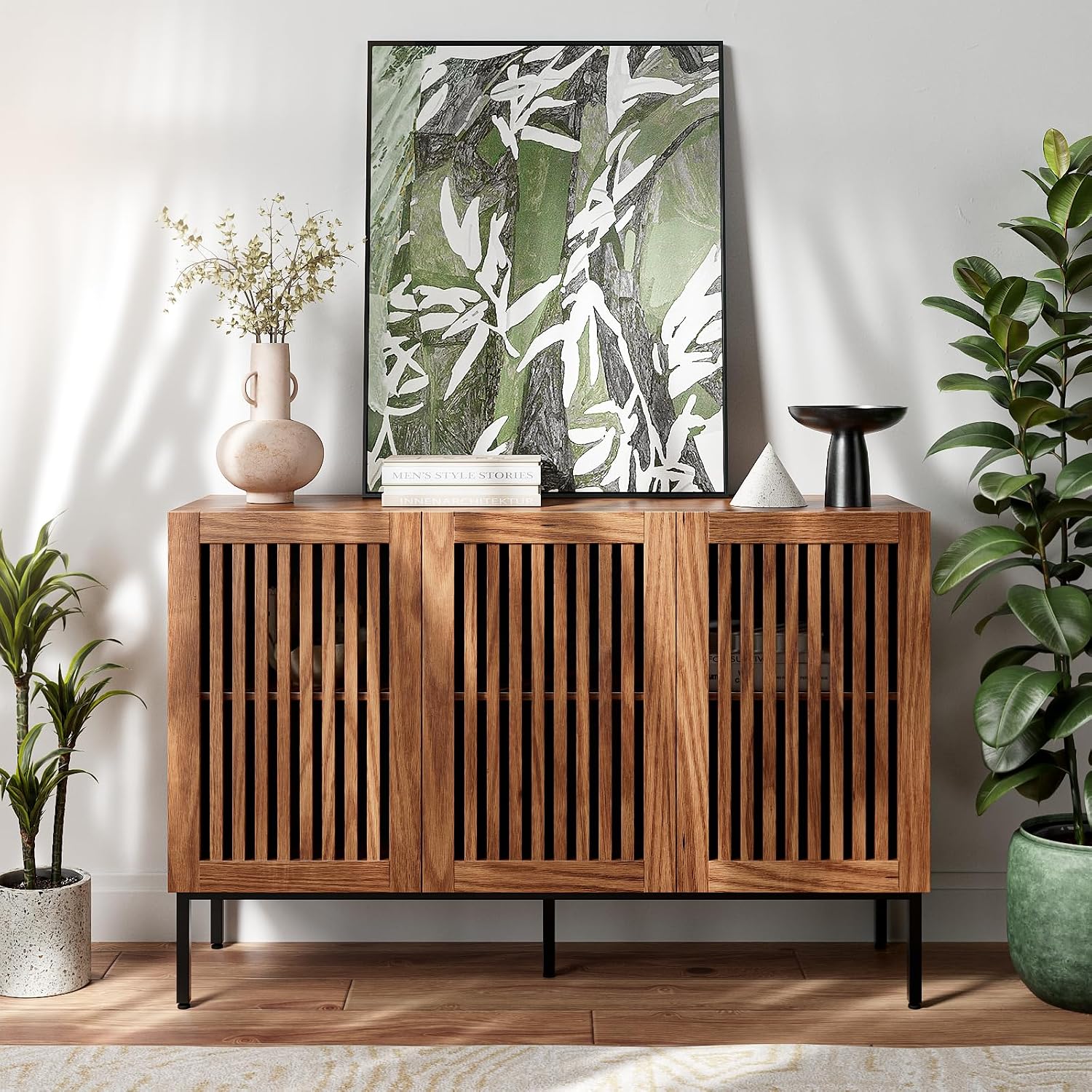 47" Brown Wood Sideboard