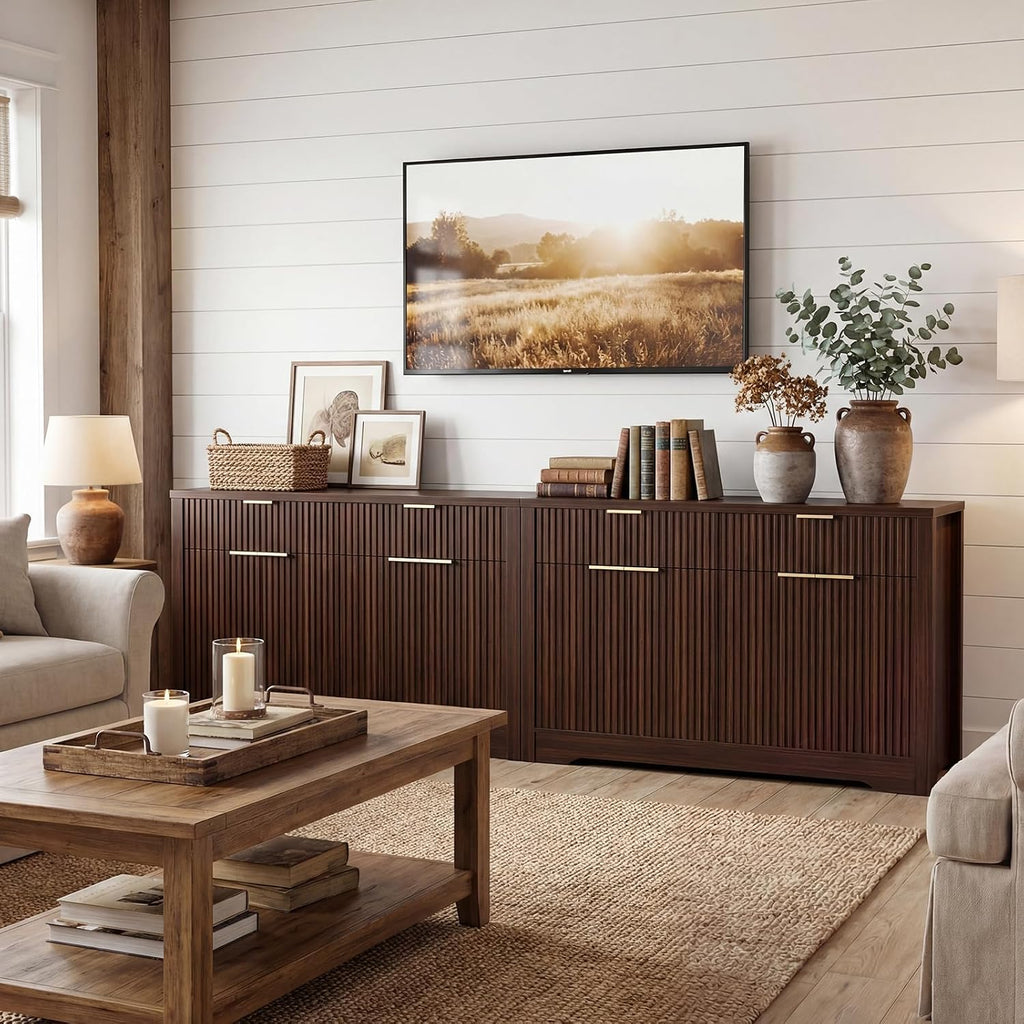55" Fluted Sideboard, Black Walnut