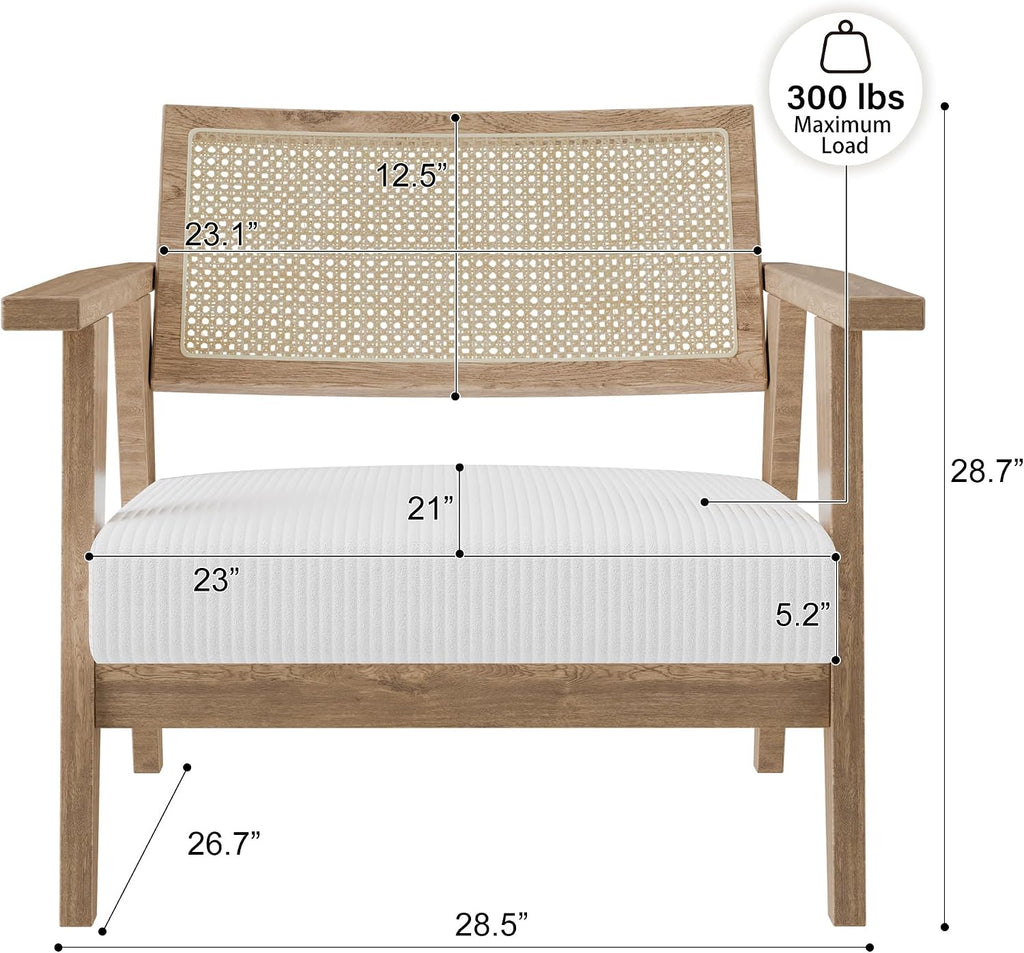 Mid Century Rattan Accent Chair