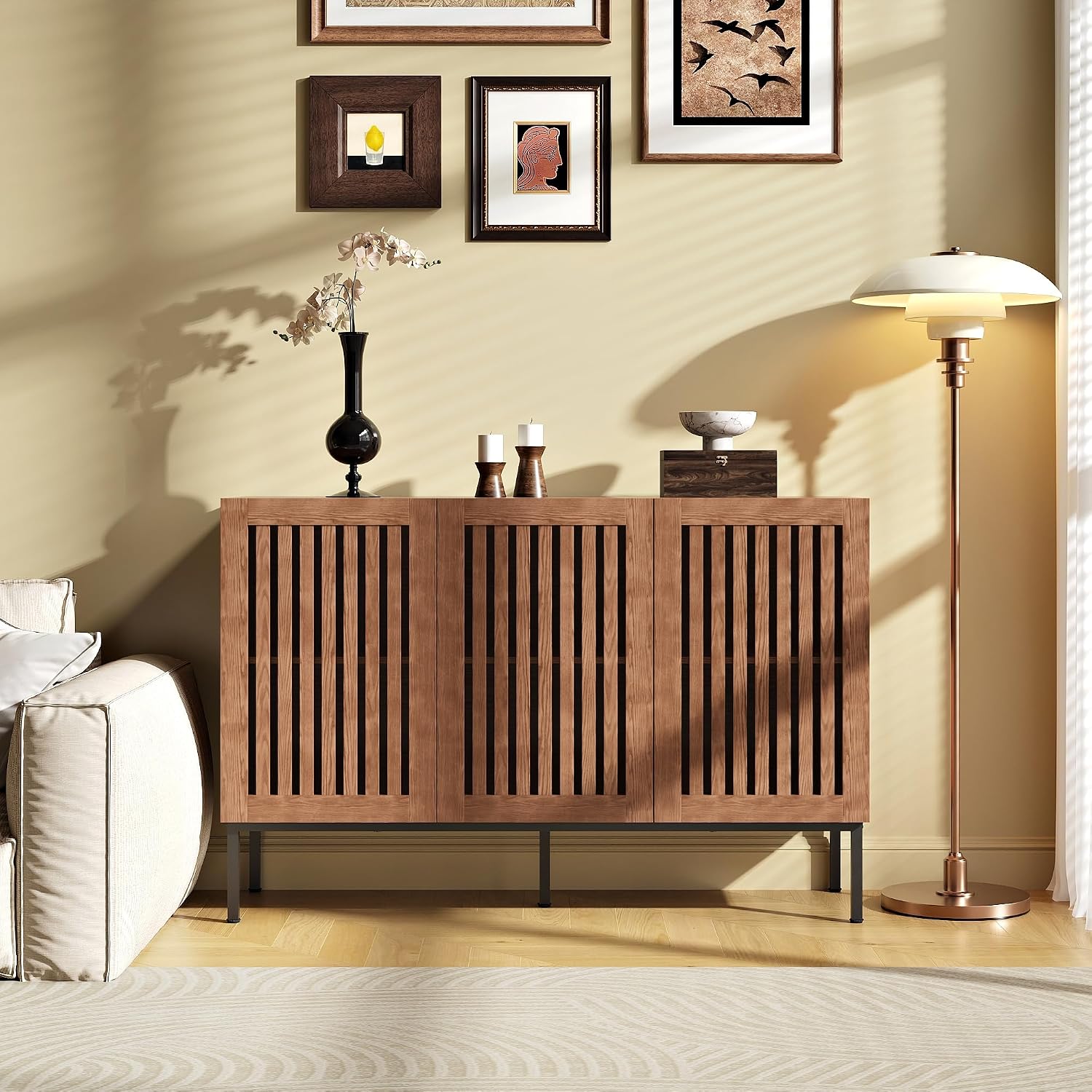 47" Brown Wood Sideboard