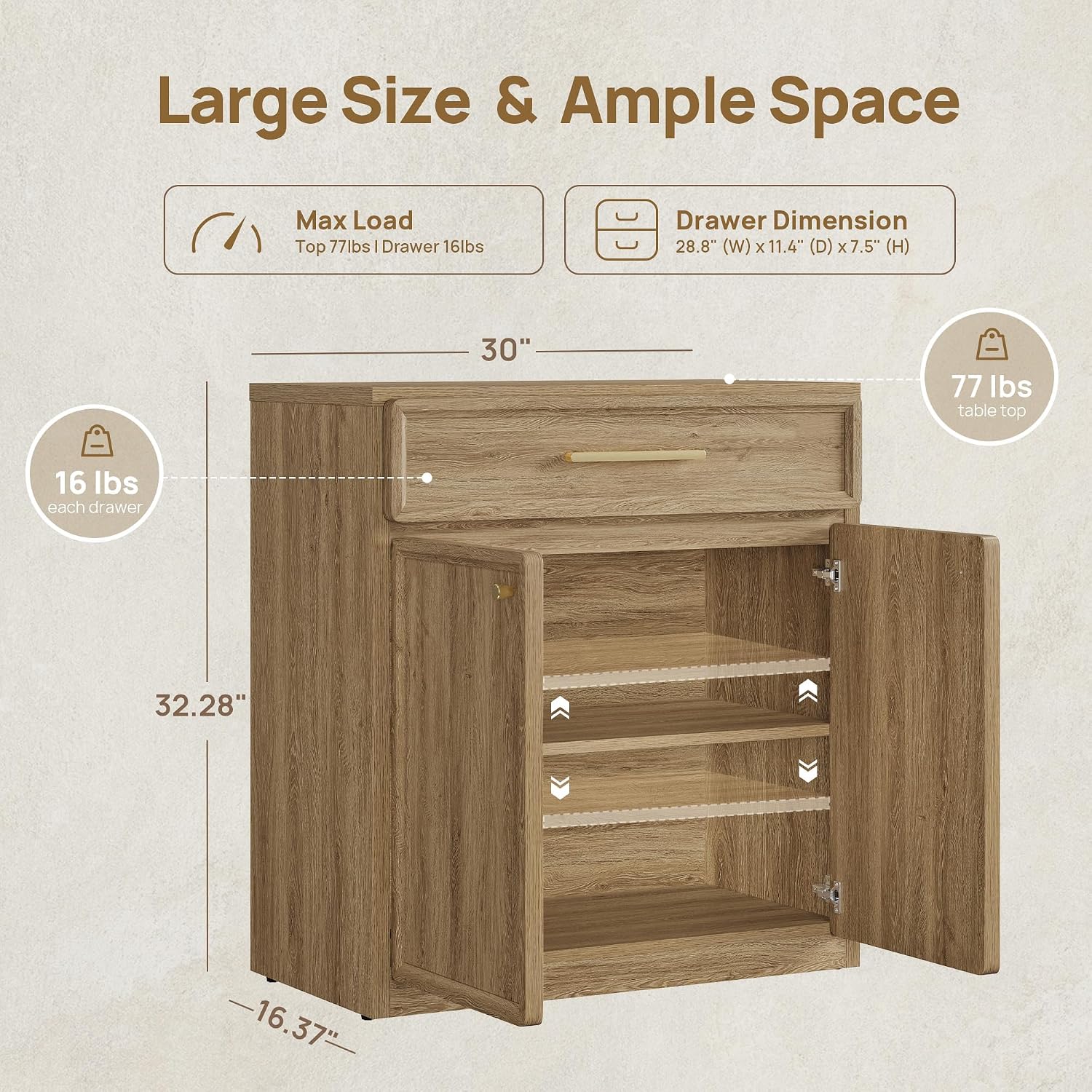 90" Wooden Sideboard Cabinet