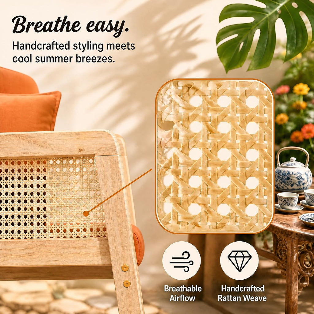 Mid Century Rattan Accent Chair