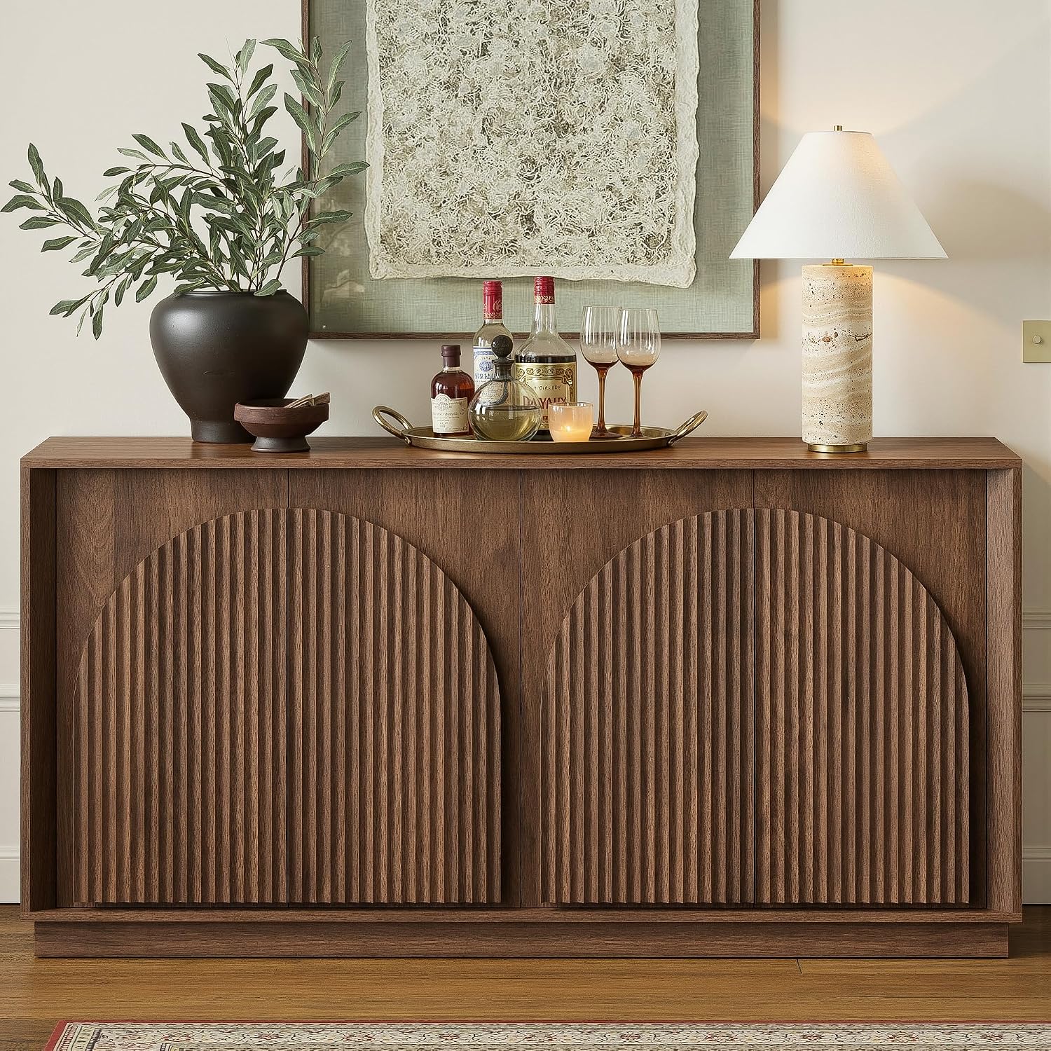 65" Walnut Modular Sideboard