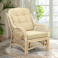 Rattan Accent Chair, Cream Cushion