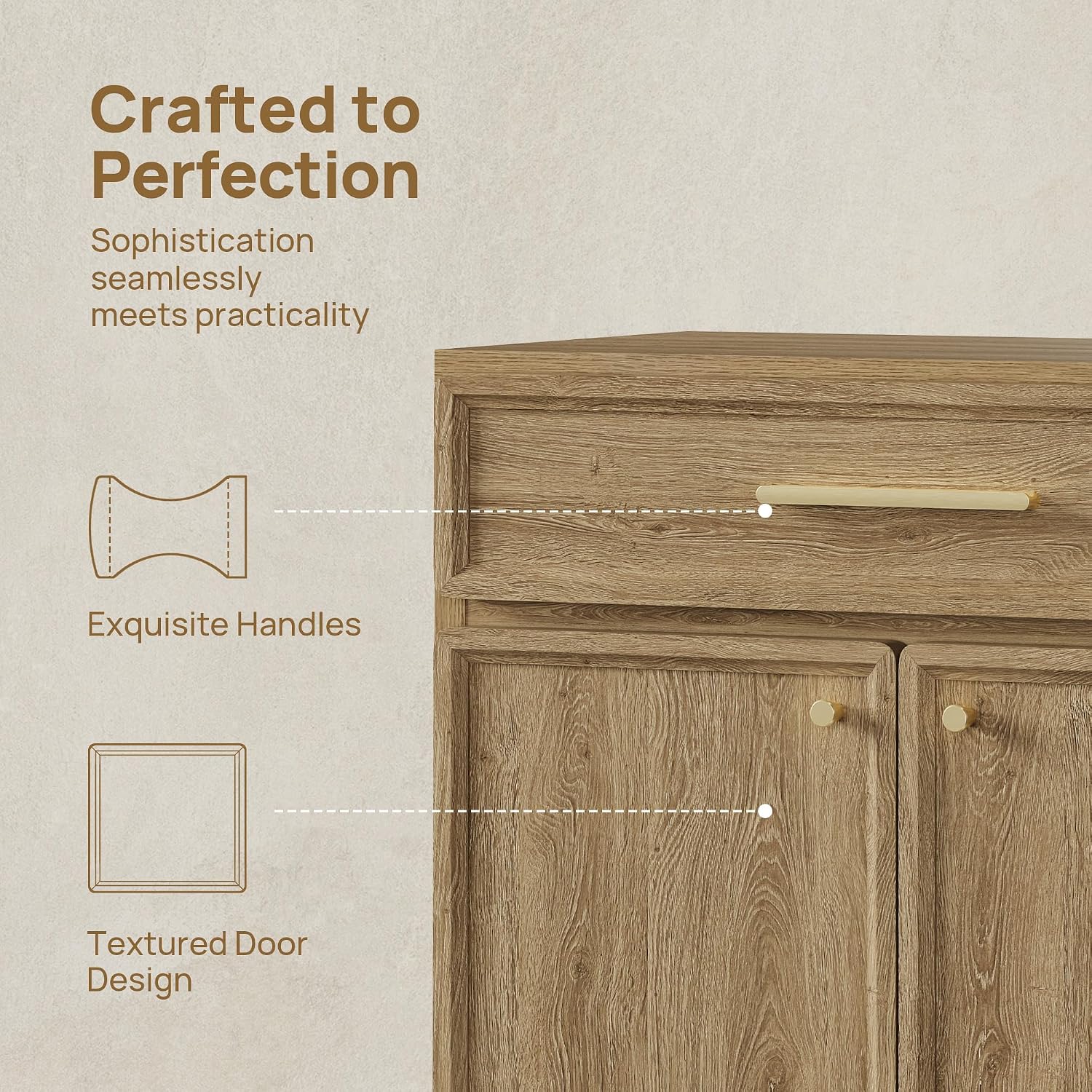 90" Wooden Sideboard Cabinet