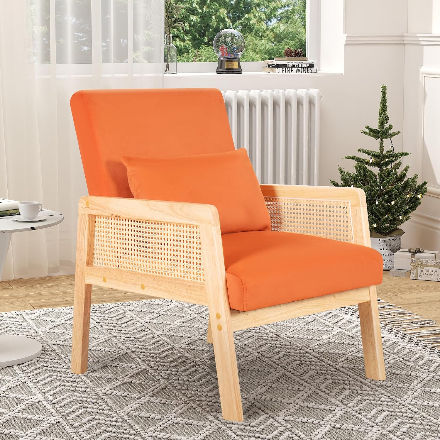 Mid Century Rattan Accent Chair