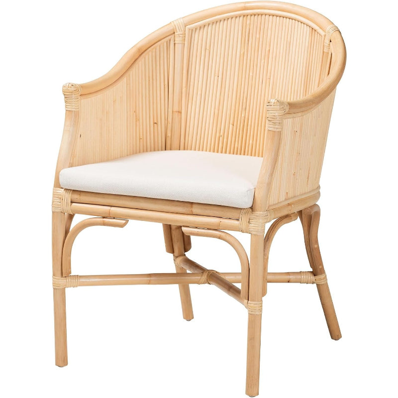 Rattan Barrel Chair with Cushion
